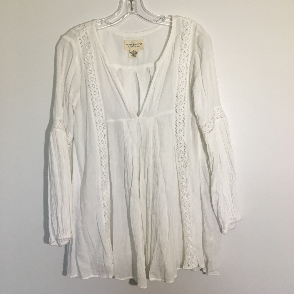 Denim & Supply Ralph Lauren White Lace Boho Top